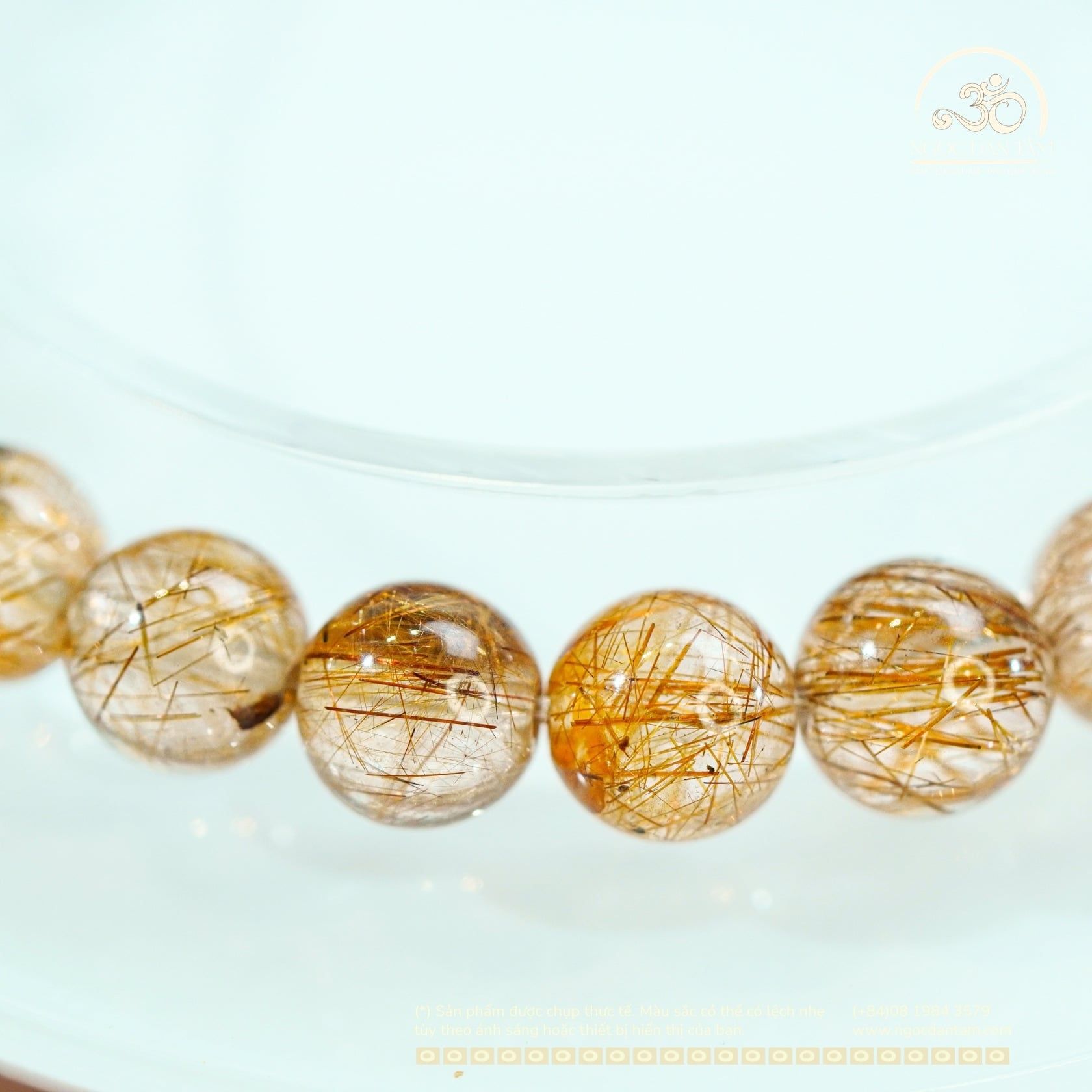  Vòng Tay Thạch Anh Tóc Đồng 7mm 6A 