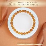  Vòng Tay Thạch Anh Tóc Nâu Cam 6,5mm 4A 