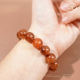  Vòng Tay Đá Thạch Anh Tóc Nâu Đỏ 12mm 7A 