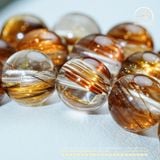  Chuỗi Vòng Tay Thạch Anh Tóc Nâu Đồng Trục 6,5mm 