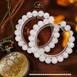  Vòng Tay Thạch Anh Tóc Trắng Đồng Trục 9mm (Hiệu Ứng Mắt Mèo) 