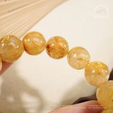  Vòng Tay Thạch Anh Tóc Vàng 14mm 7A 