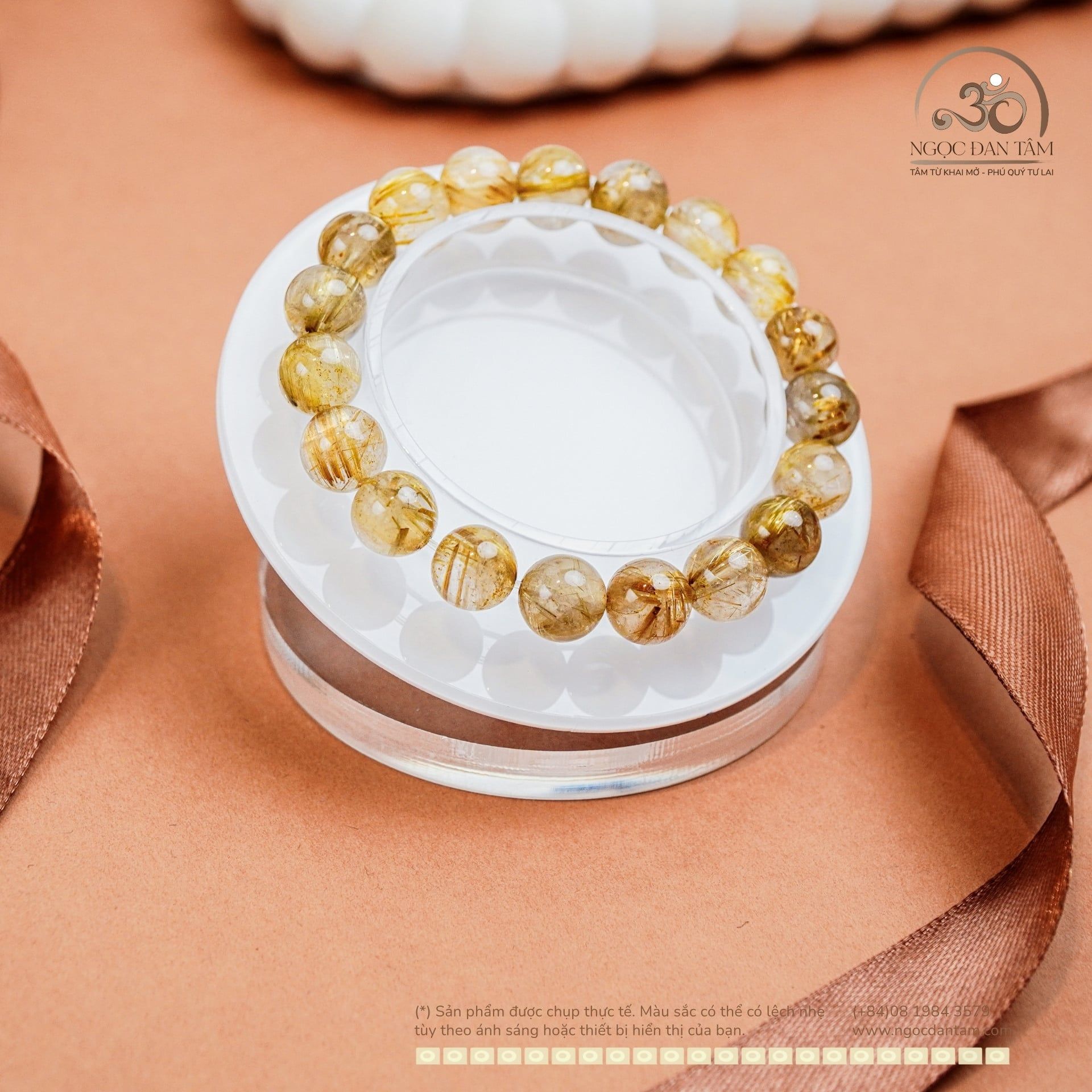  Vòng Tay Thạch Anh Tóc Vàng 10mm 7A 