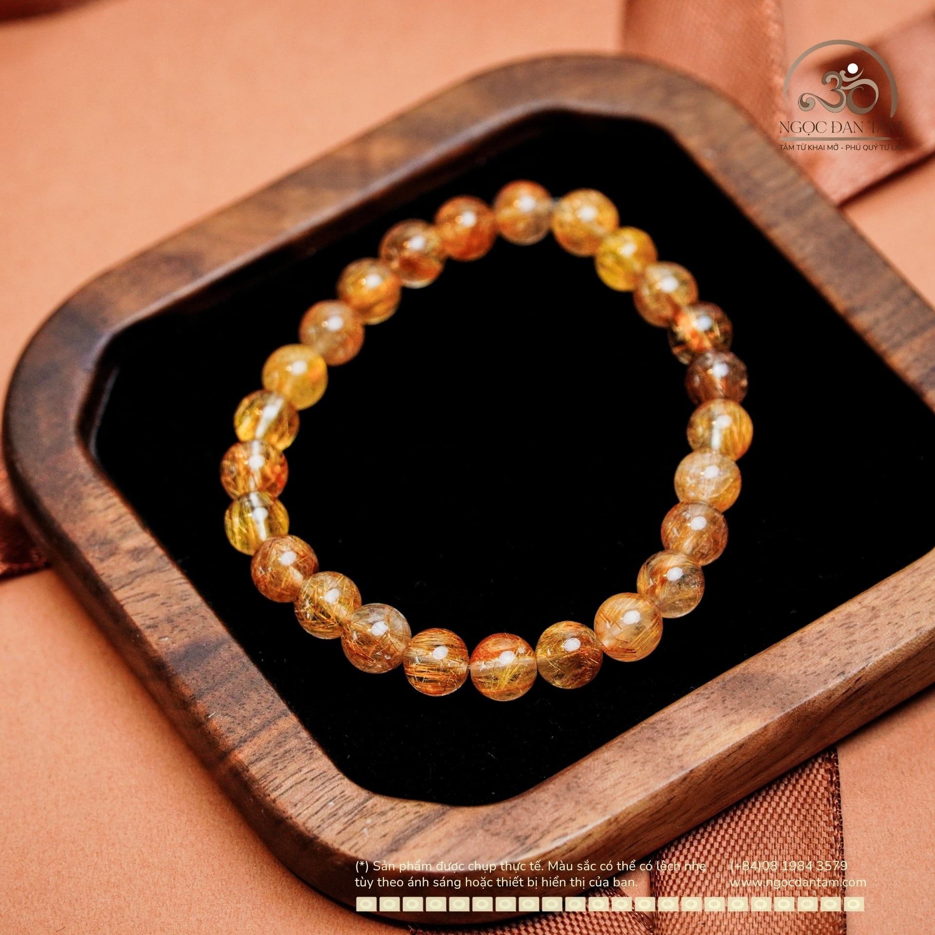  Vòng Tay Thạch Anh Tóc Vàng 7mm 5A 