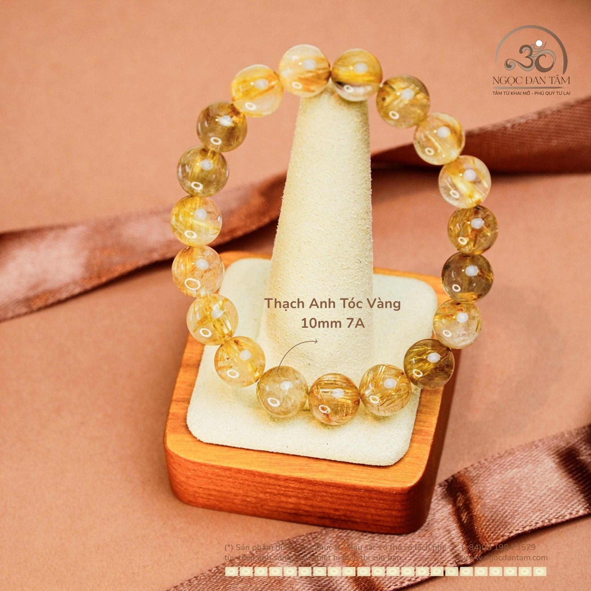  Vòng Tay Thạch Anh Tóc Vàng 10mm 7A 