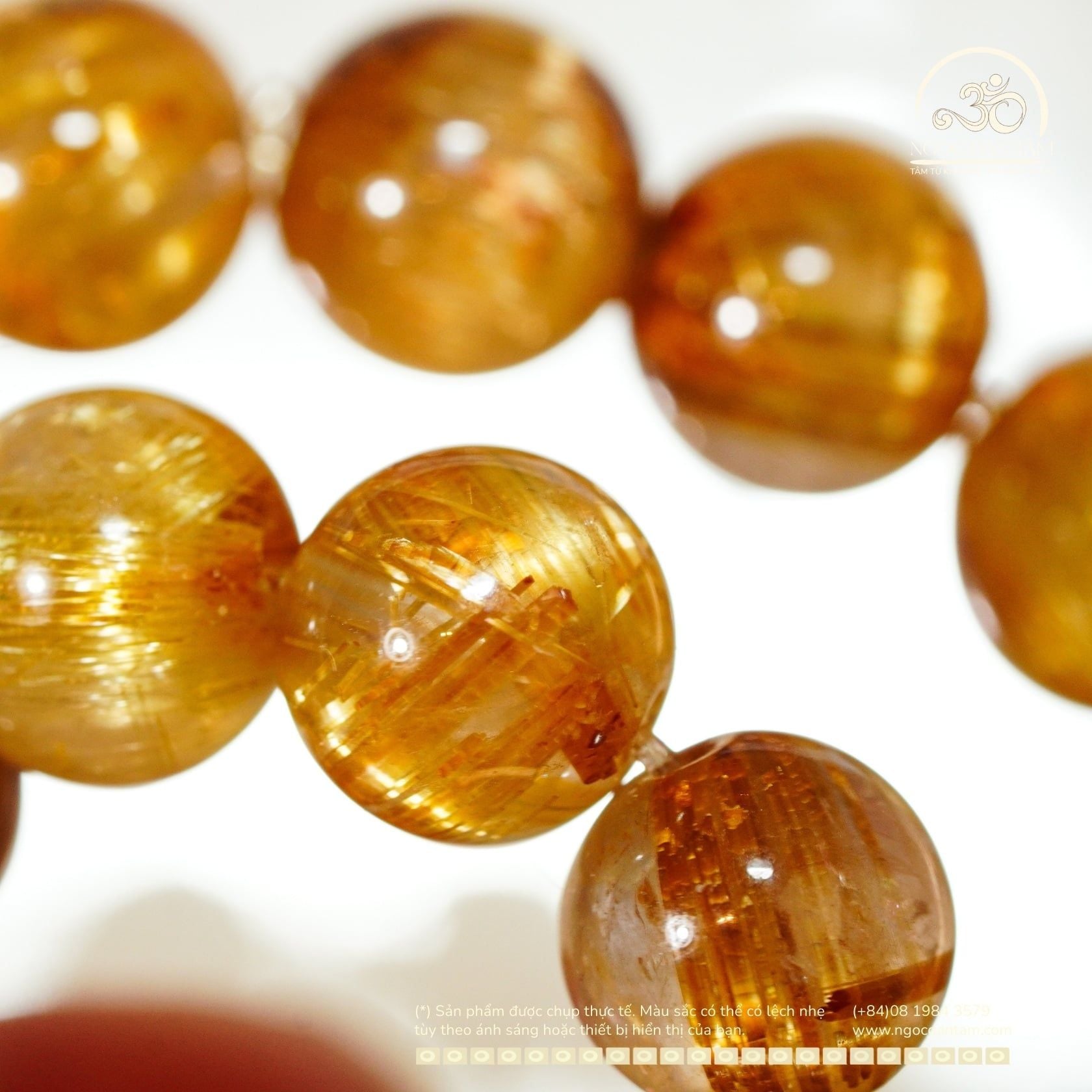  Vòng Tay Thạch anh tóc vàng đồng trục VIP 8mm 