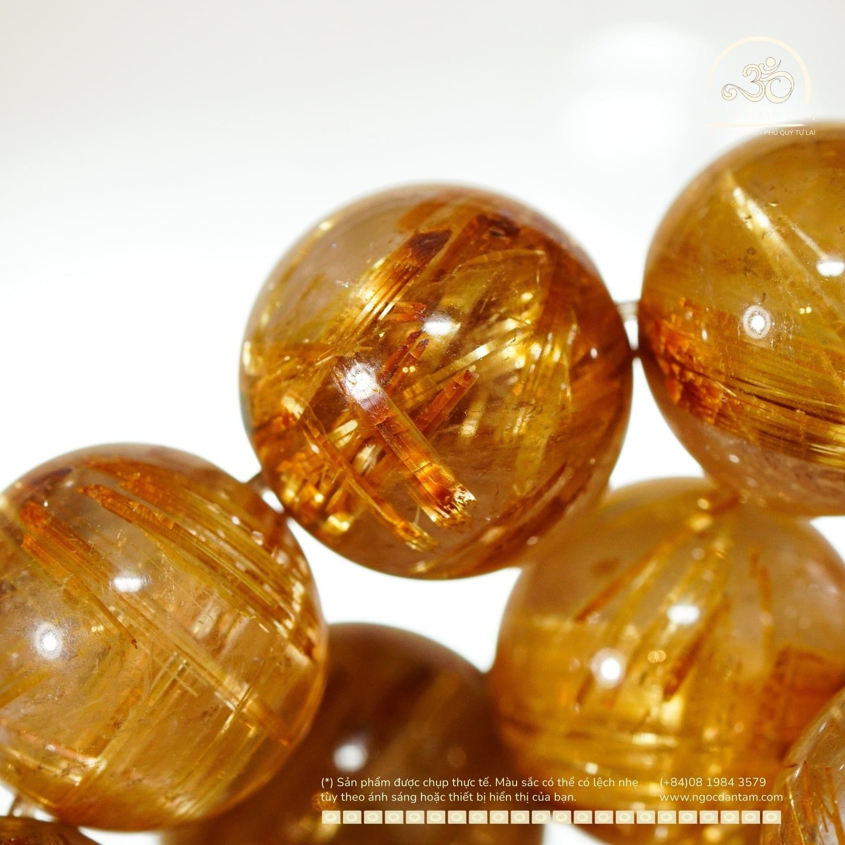  Vòng Tay Thạch anh tóc vàng đồng trục VIP 10mm 