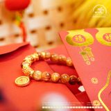  Vòng Tay Thạch Anh Tóc Vàng Đồng Trục Vip 8mm Phối Mặt Dây Chuyền Đính Đá 