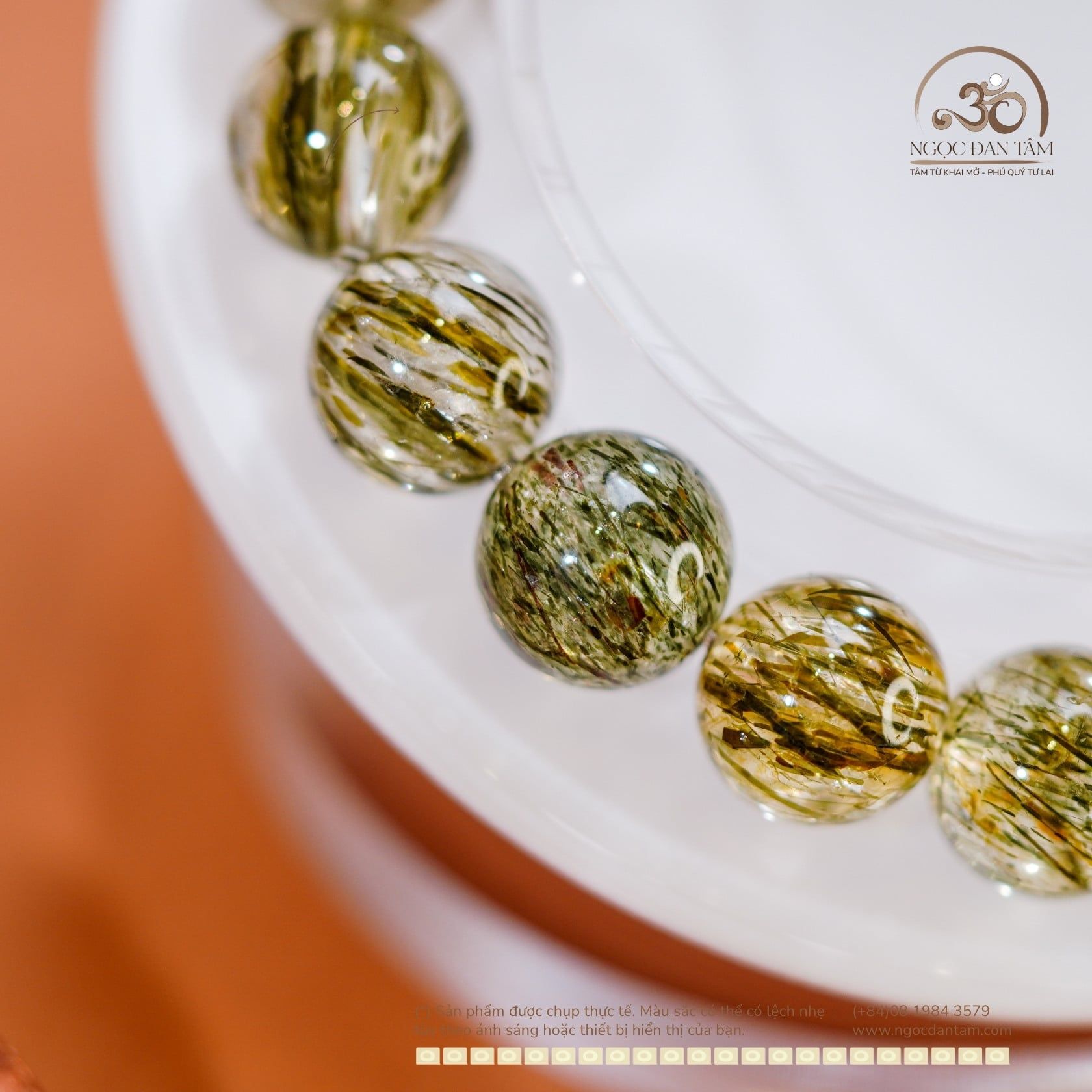  Vòng Tay Thạch Anh Tóc Xanh 11mm 5A 