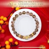  Vòng Tay Thạch Anh Tóc Xanh 8mm 6A Phối Charm Bánh Xe Pháp Luân Nhỏ 
