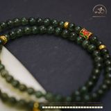  Chuỗi Vòng Tay Thạch Anh Tóc Xanh Đồng Trục VIP 6mm Phối Charm Bạc 925 Mạ Vàng 