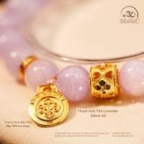  Vòng Tay Thạch Anh Tím Lavender 10mm 3A Phối Charm Diện Phật Chùy Kim Cang Đôi 