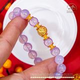  Vòng Tay Thạch Anh Tím Sao Vip 9-10mm 5A Phối Charm Nút Thắt Cát Tường 