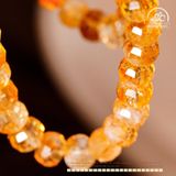  Vòng Cổ Đá Thạch Anh Vàng Thuôn 6x8mm Phối Charm Chùy Kim Cang 