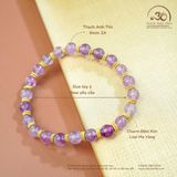 Vòng Tay Thạch Anh Tím 6mm 2A Phối Charm Nhỏ 
