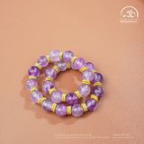  Vòng Tay Thạch Anh Tím 6mm 2A Phối Charm Nhỏ 