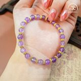  Vòng Tay Thạch Anh Tím 6mm 2A Phối Charm Nhỏ 