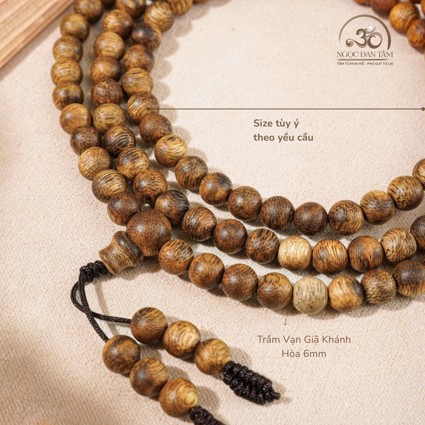  Vòng Tay Trầm Vạn Giã Khánh Hòa 6mm (Chuỗi Quấn Tay) 