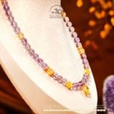  Vòng Cổ Ametrine 08mm 2A Phối Charm Hoàng Thần Tài ZamBaLa 