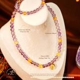  Vòng Cổ Ametrine 08mm 2A Phối Charm Hoàng Thần Tài ZamBaLa 