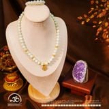  Vòng Cổ Angelite 8mm Phối Charm Mặt Dây Chuyền 12 Con Giáp Đính Đá 