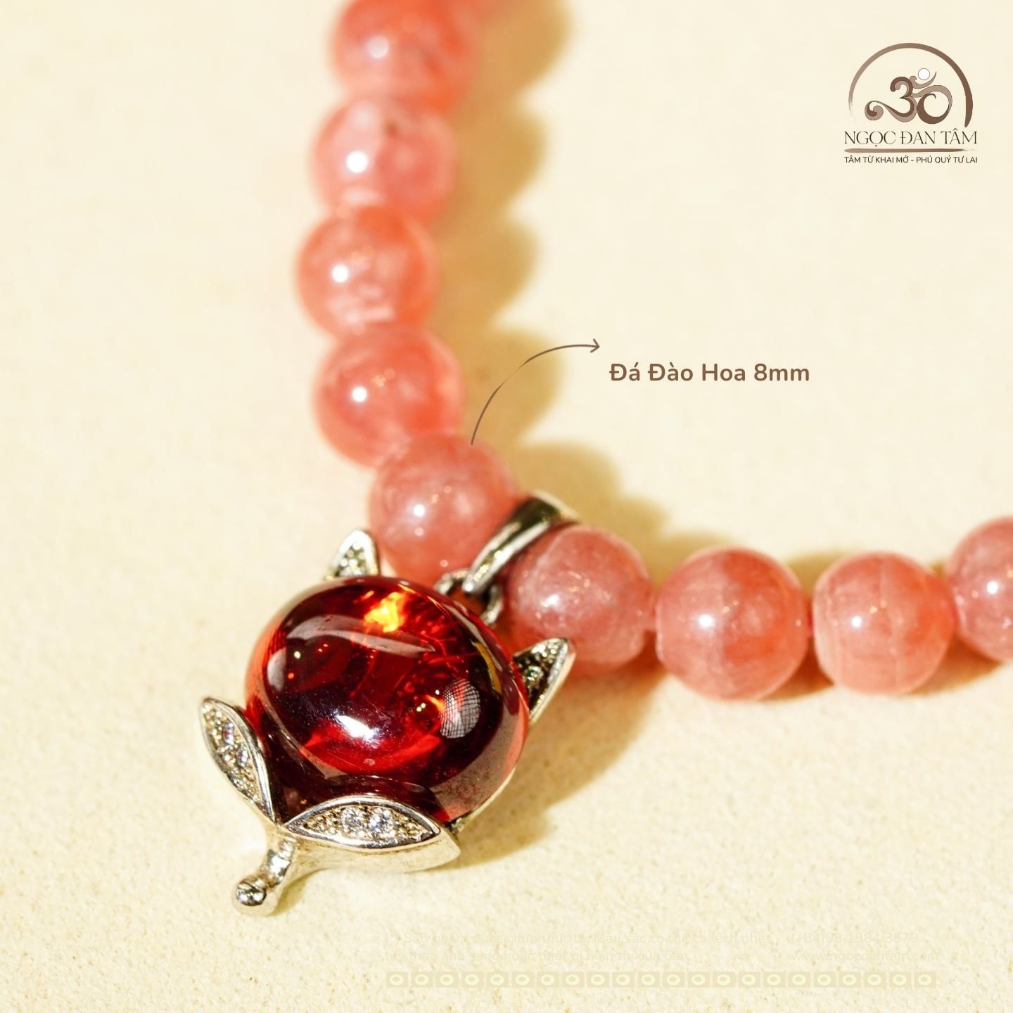  Vòng Cổ Đào Hoa Hồ Ly 6mm 