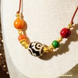  Vòng Cổ Dzi Bảo Bình Hoa Sen 3 Mắt Ju Yuan 22x19 