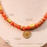  Vòng Cổ Đá Mặt Trời 7mm 4A Phối Charm MDC 12 Con Giáp Vòng Xoay Đính Đá 