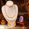 Vòng Cổ Xà Cừ 6mm 5A Phối Charm Trụ Chú Omani Mạ Vàng Viền Bạc