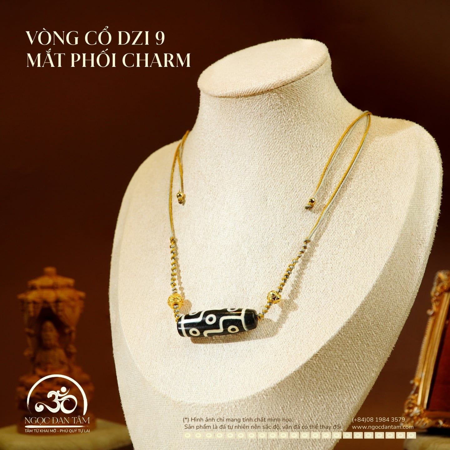  Vòng Cổ Dzi 9 Mắt Phối 