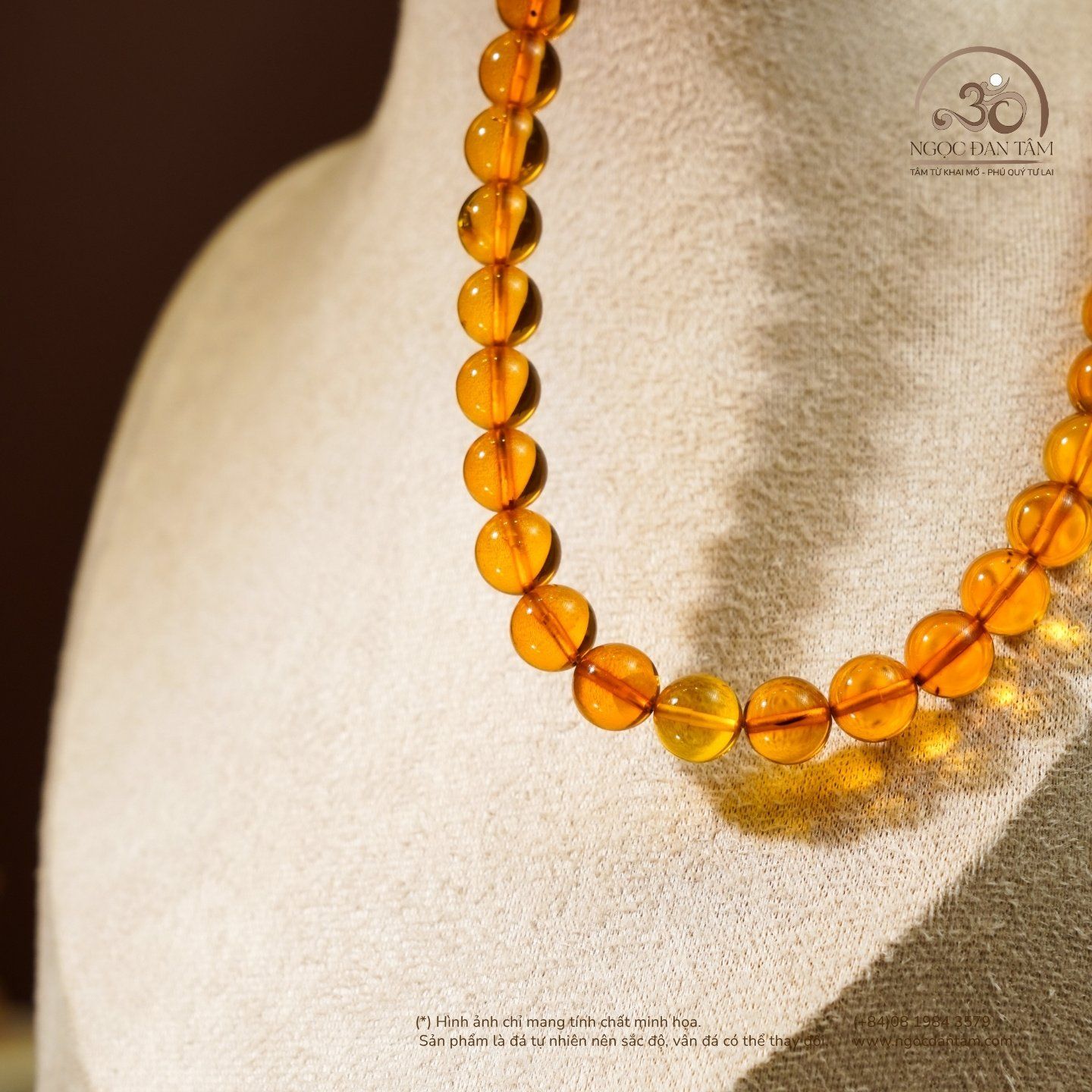  Vòng Cổ Hổ Phách Cổ 25,2gram 