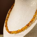  Vòng Cổ Hổ Phách Cognac Tròn Thô 12gram 