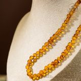  Vòng Cổ Hổ Phách Cognac Tròn Thô 12gram 