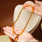  Vòng Cổ Hổ Phách Cognac Hoa Bay 