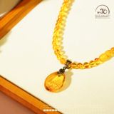  Vòng Cổ Hổ Phách Cognac Hoa Bay 