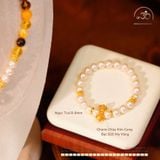  Bộ Trang Sức Hổ Phách Đa Sắc & Ngọc Trai + Charm Chùy Kim Cang 