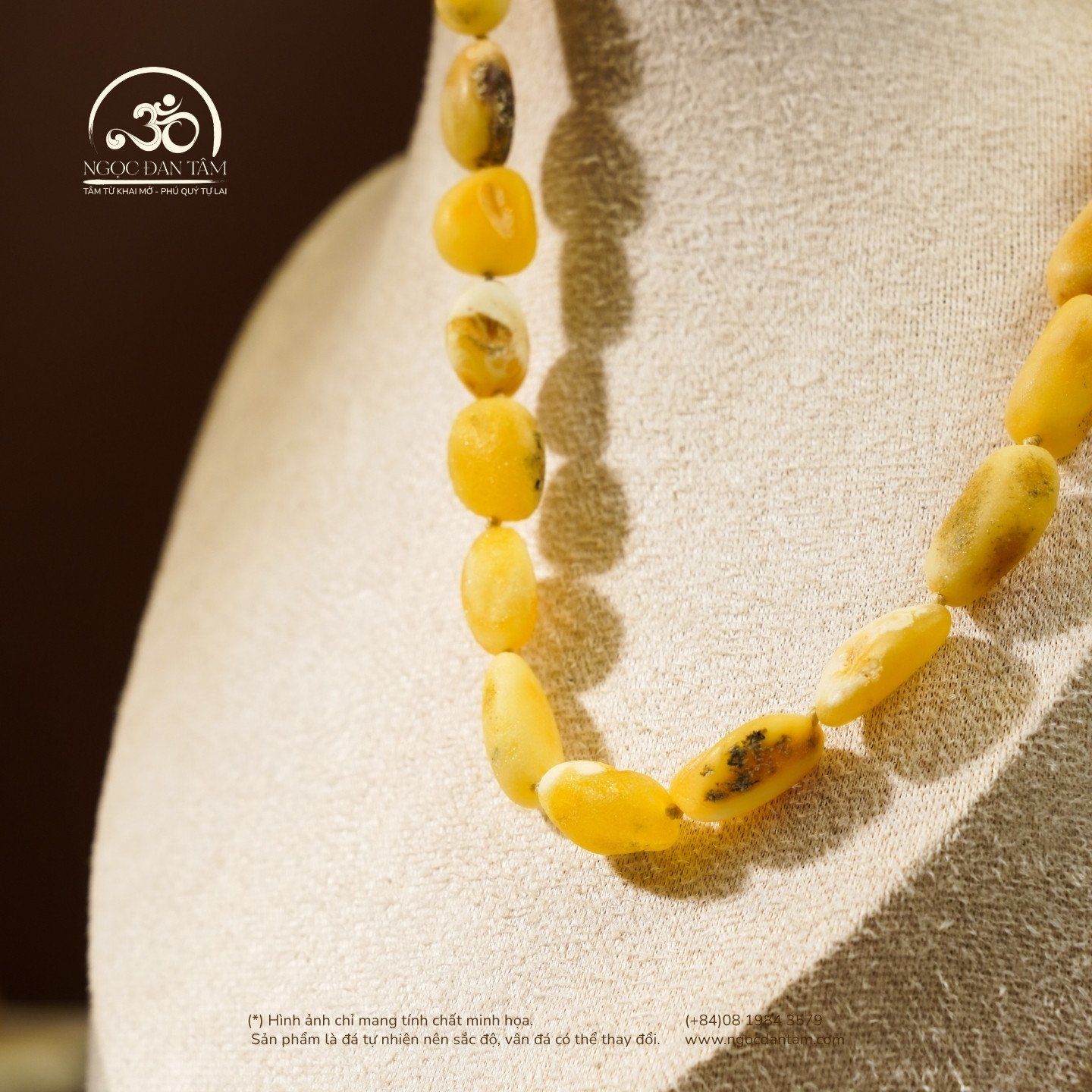  Vòng Cổ Hổ Phách Giọt Bạch 23gram 