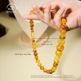  Vòng Cổ Hổ Phách Hoa Bay 37gram 
