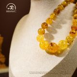  Vòng Cổ Hổ Phách Hoa Bay 37gram 