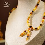  Vòng Cổ Hổ Phách Đa Sắc 6mm 16gram 