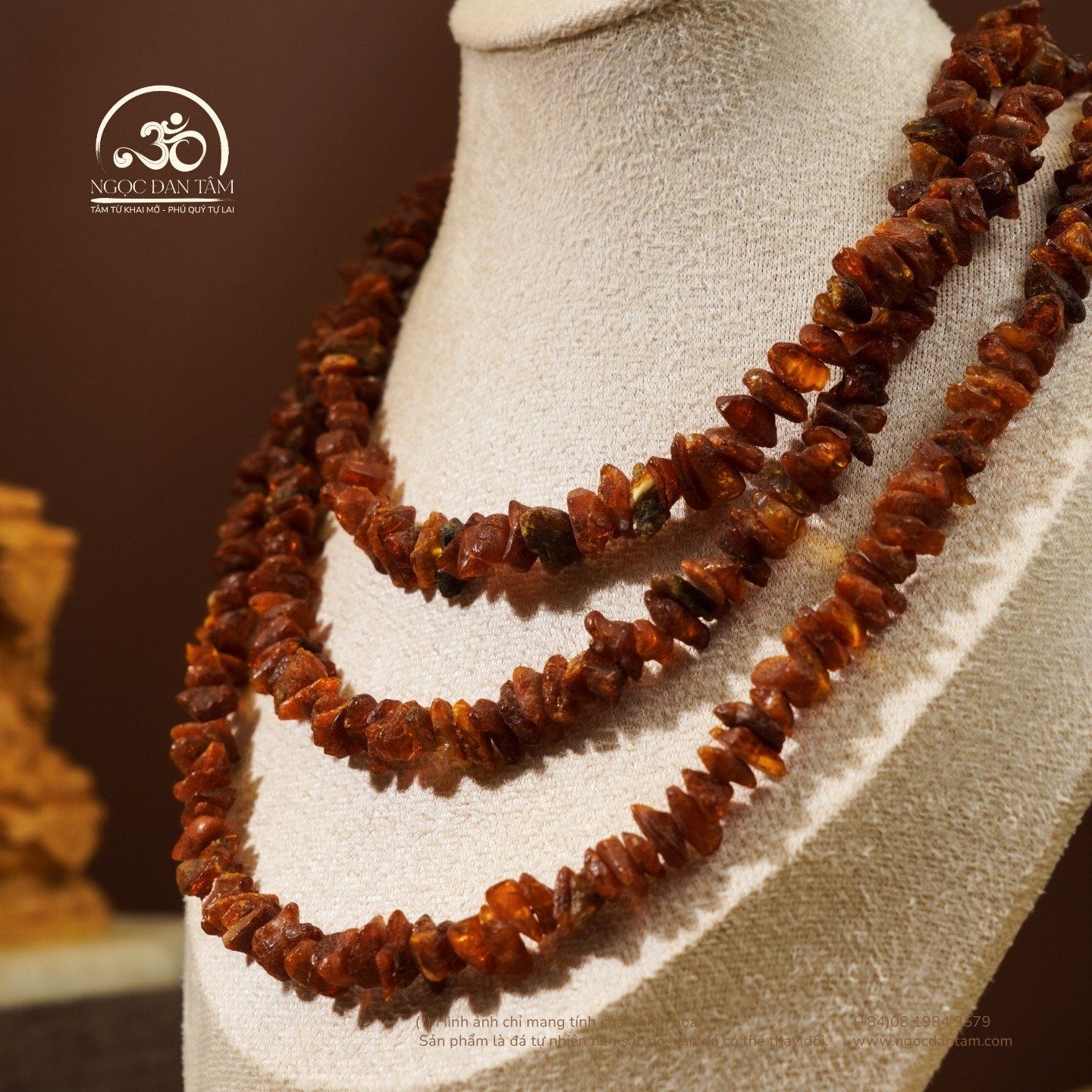  Vòng Cổ Hổ Phách Thô (Chuỗi 6 Vòng) 58gram 