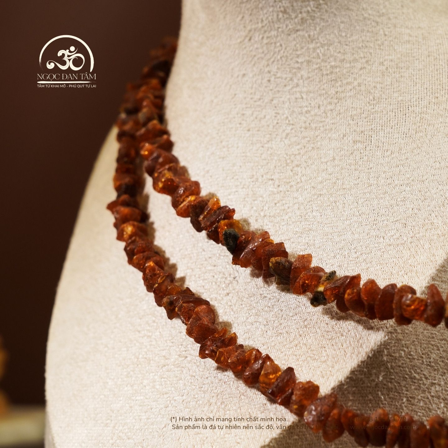  Vòng Cổ Hổ Phách Thô (Chuỗi 6 Vòng) 58gram 