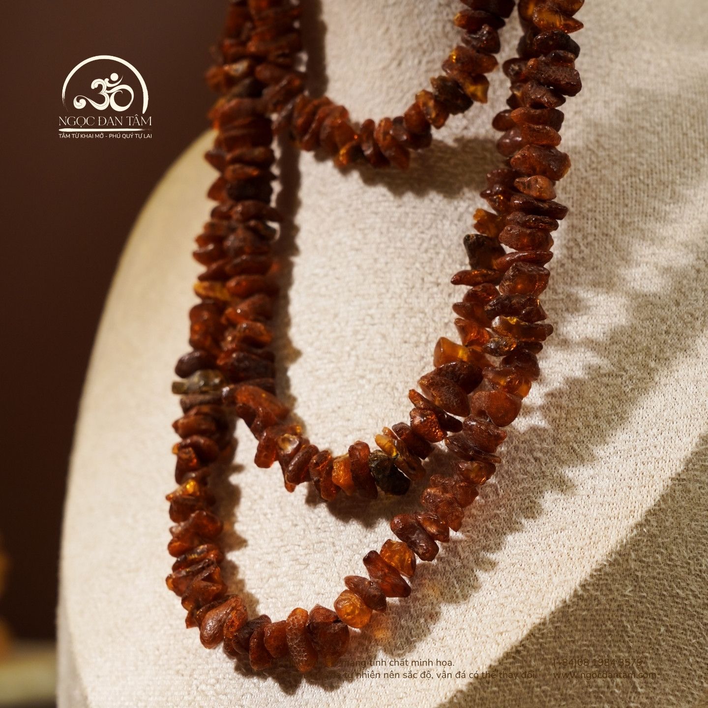  Vòng Cổ Hổ Phách Thô (Chuỗi 6 Vòng) 58gram 