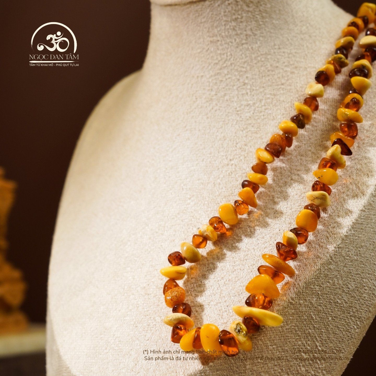  Vòng Cổ Hổ Phách Thô Mix 15gram 