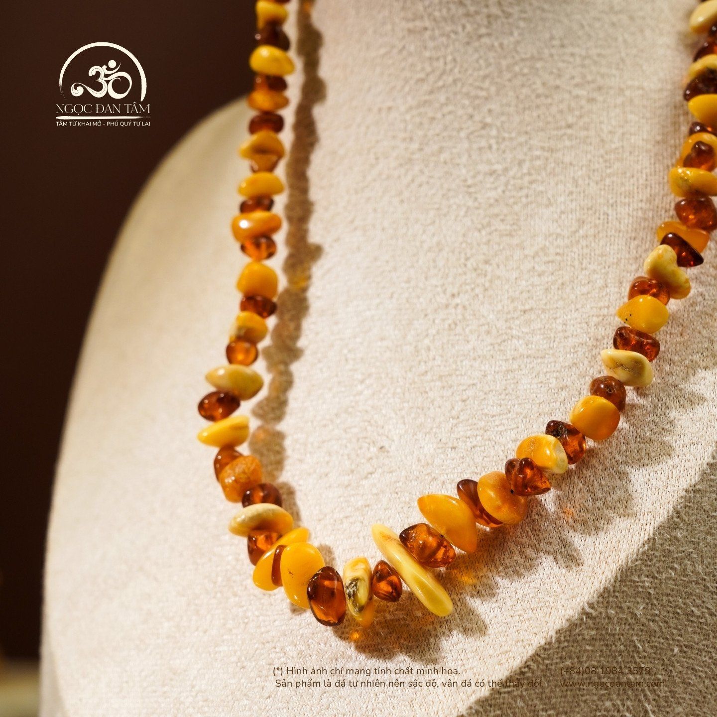  Vòng Cổ Hổ Phách Thô Mix 15gram 