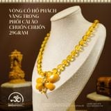  Vòng Cổ Hổ Phách Vàng Trong Phối Cài Áo Chuồn Chuồn 29gram 