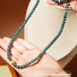  Vòng Cổ Ngọc Hòa Điền 7mm 2A Phối Charm May Mắn 