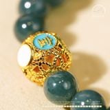 Vòng Cổ Ngọc Hòa Điền 7mm 2A Phối Charm May Mắn 