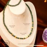  Vòng Cổ Ngọc Hòa Điền 7mm 2A Phối Charm Trụ Đài Chữ Om 
