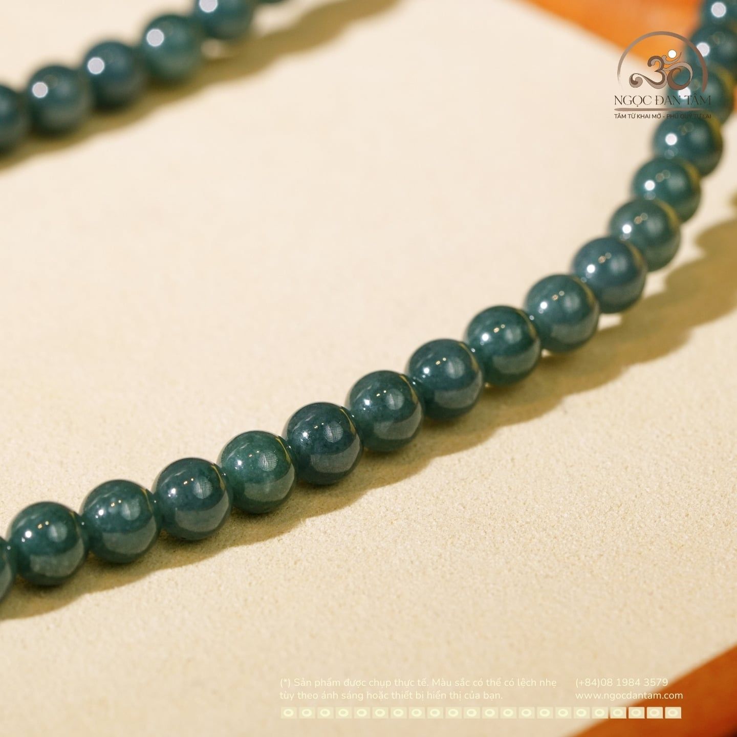  Vòng Cổ Ngọc Hòa Điền 7mm 2A Phối Charm May Mắn 